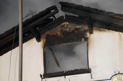 Malsch: Schuetzenhaus in Vollbrand